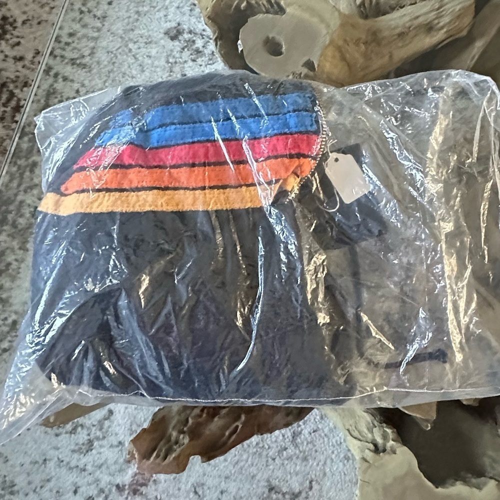 RARE Aviator Nation 5 Stripe Zip Hoodie Black Rainbow NWT XS - Picture 2 of 8